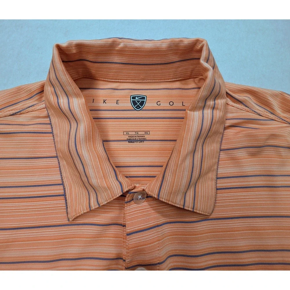 Nike‎ Firestone Country Club Polo Shirt Mens XL LIMITED USE Peach Striped